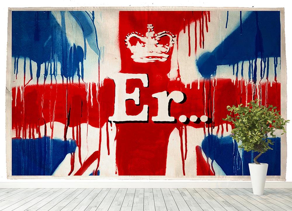 Banksy Union Jack ER Wall Mural Wallpaper - Canvas Art Rocks - 4
