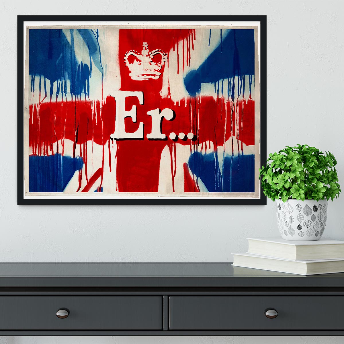 Banksy Union Jack ER Framed Print