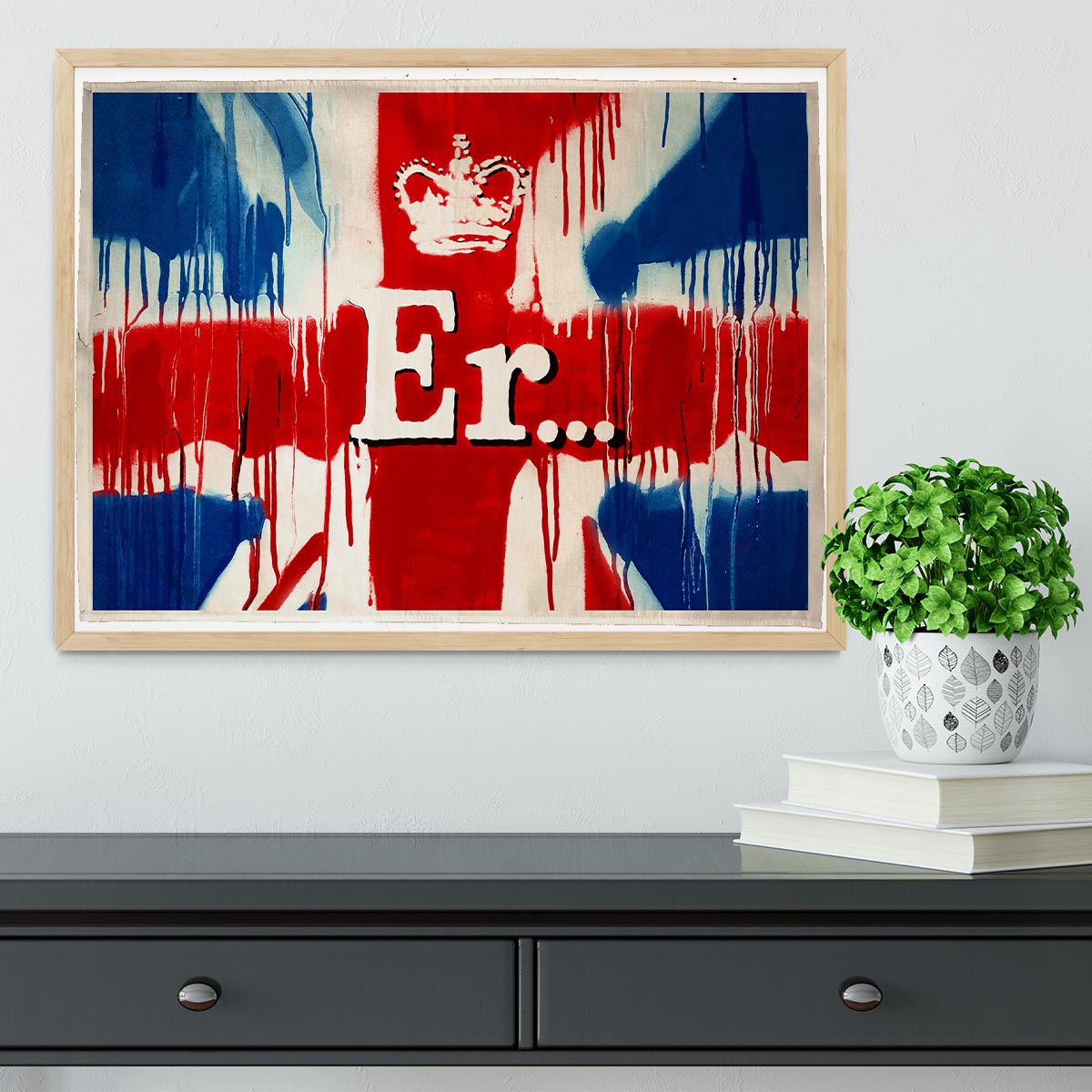 Banksy Union Jack ER Framed Print