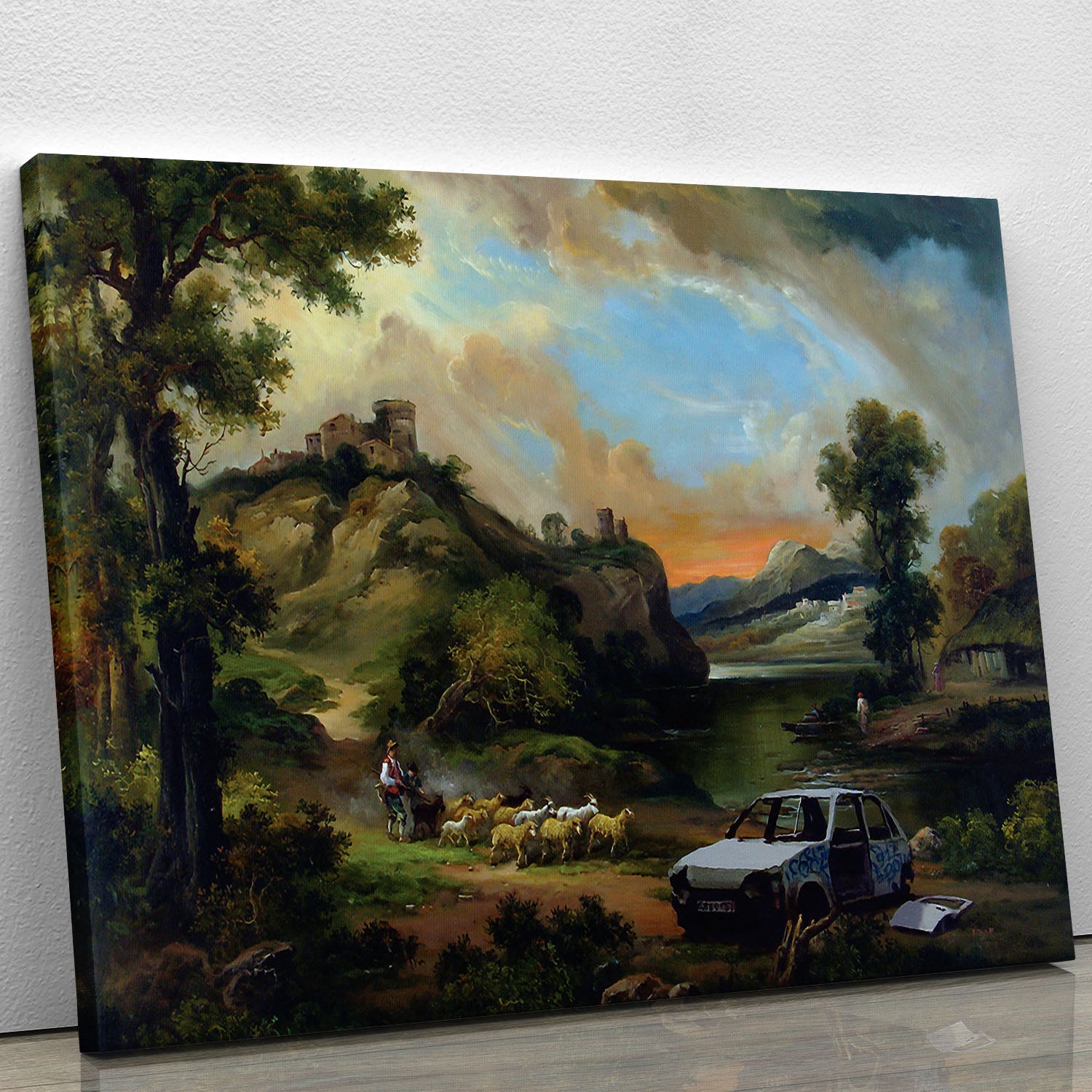 Banksy Vandalised Car Canvas Print or Poster - Canvas Art Rocks - 1