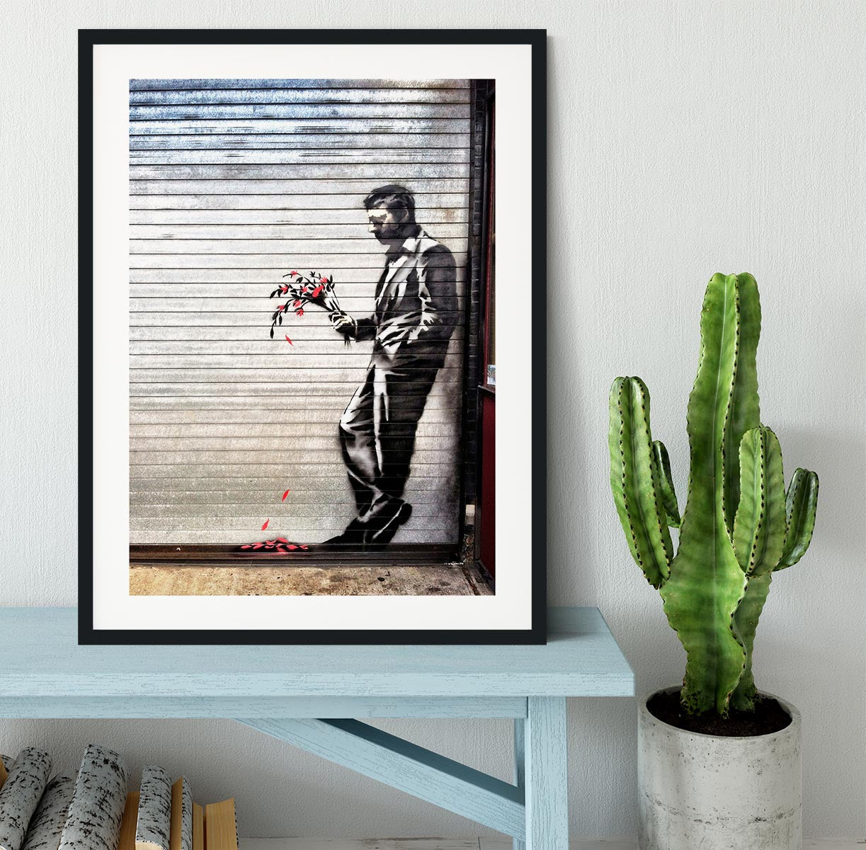 Banksy Waiting in Vain Framed Print