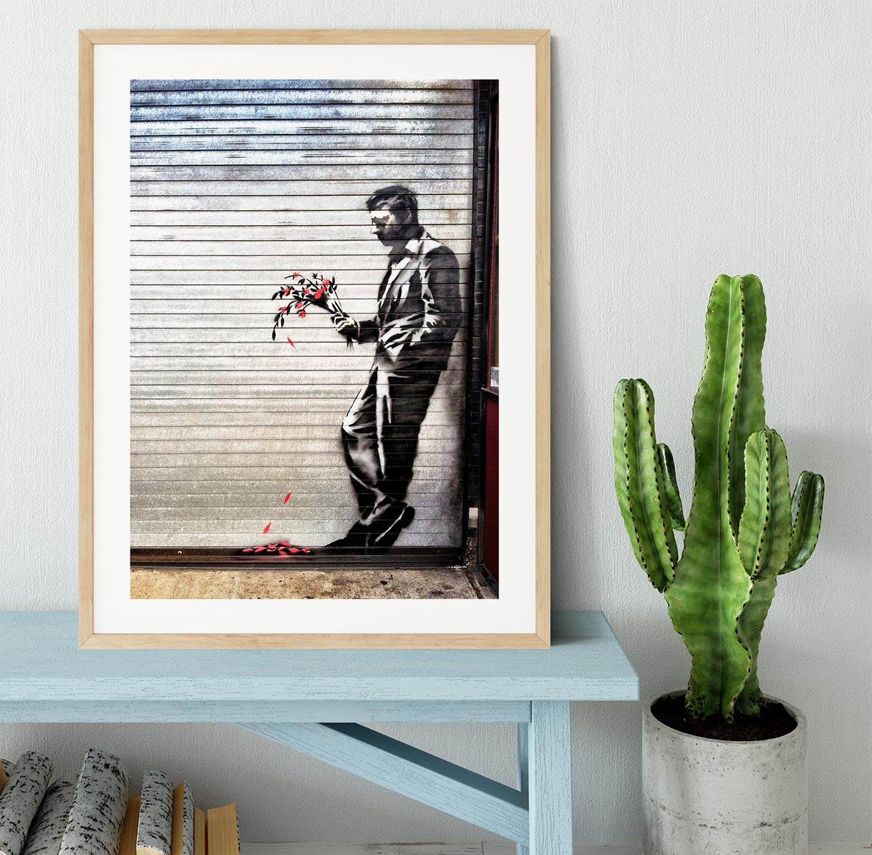 Banksy Waiting in Vain Framed Print