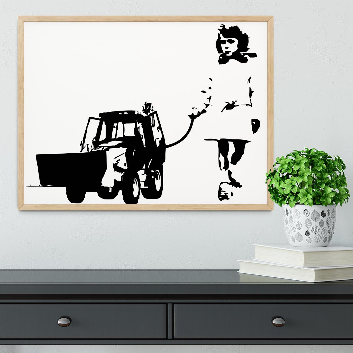 Banksy Walking The Cat Framed Print - Canvas Art Rocks - 4