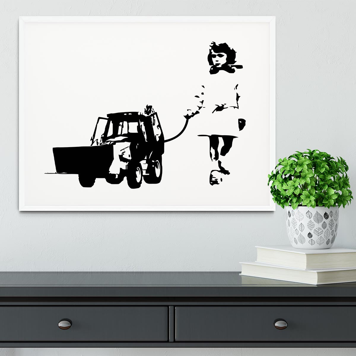 Banksy Walking The Cat Framed Print - Canvas Art Rocks - 5