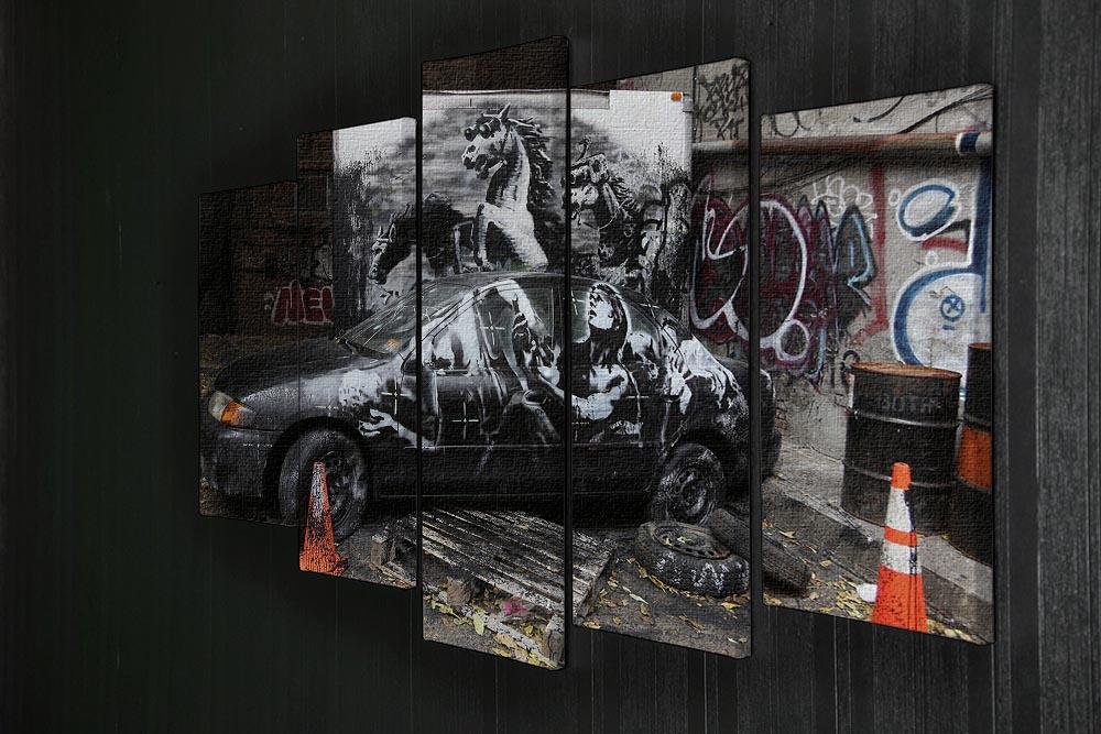 Banksy War Horse 5 Split Panel Canvas - Canvas Art Rocks - 2