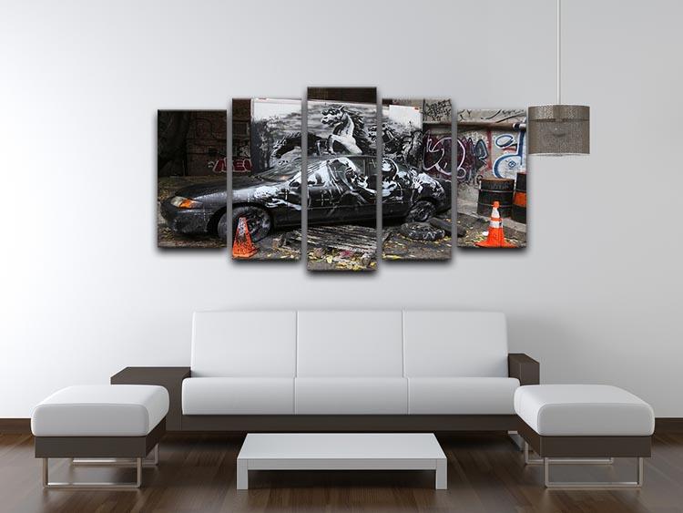 Banksy War Horse 5 Split Panel Canvas - Canvas Art Rocks - 3
