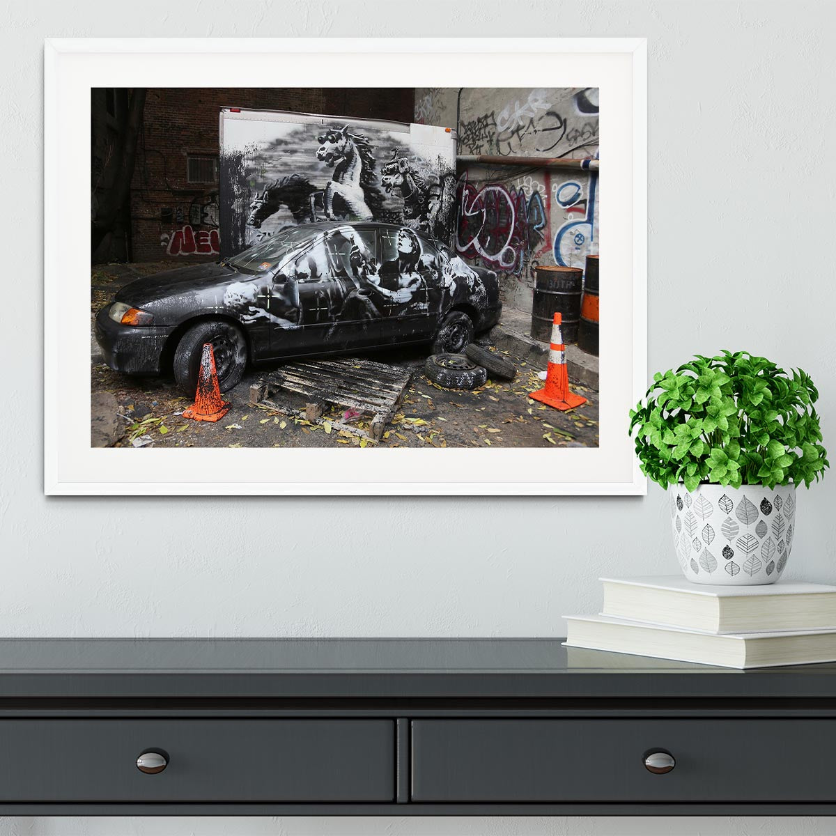 Banksy War Horse Framed Print - Canvas Art Rocks - 5