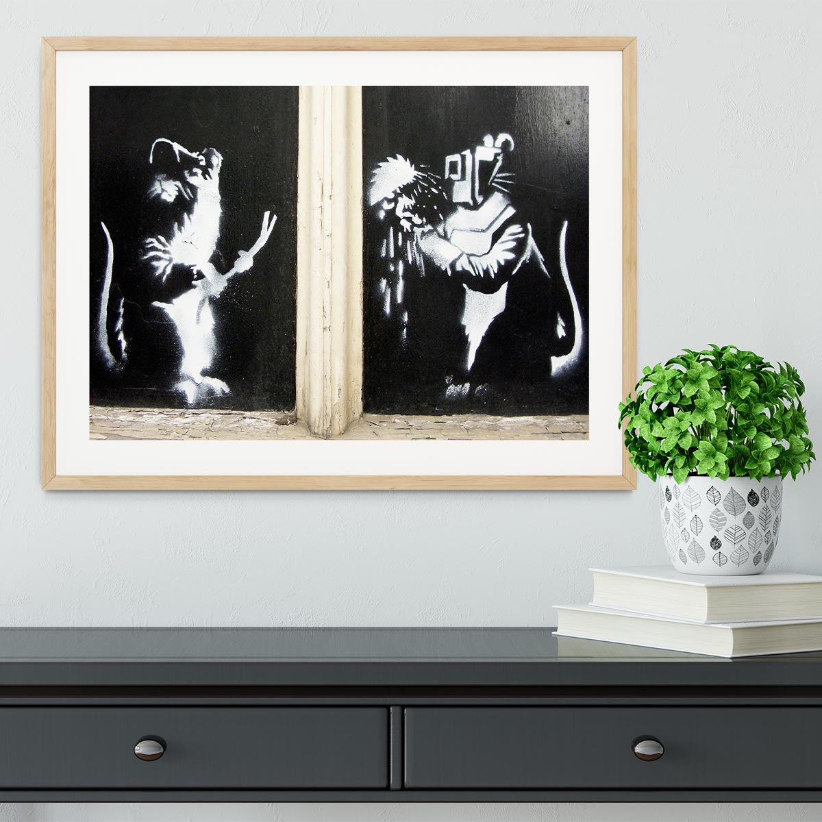 Banksy Welding Rats Framed Print - Canvas Art Rocks - 3