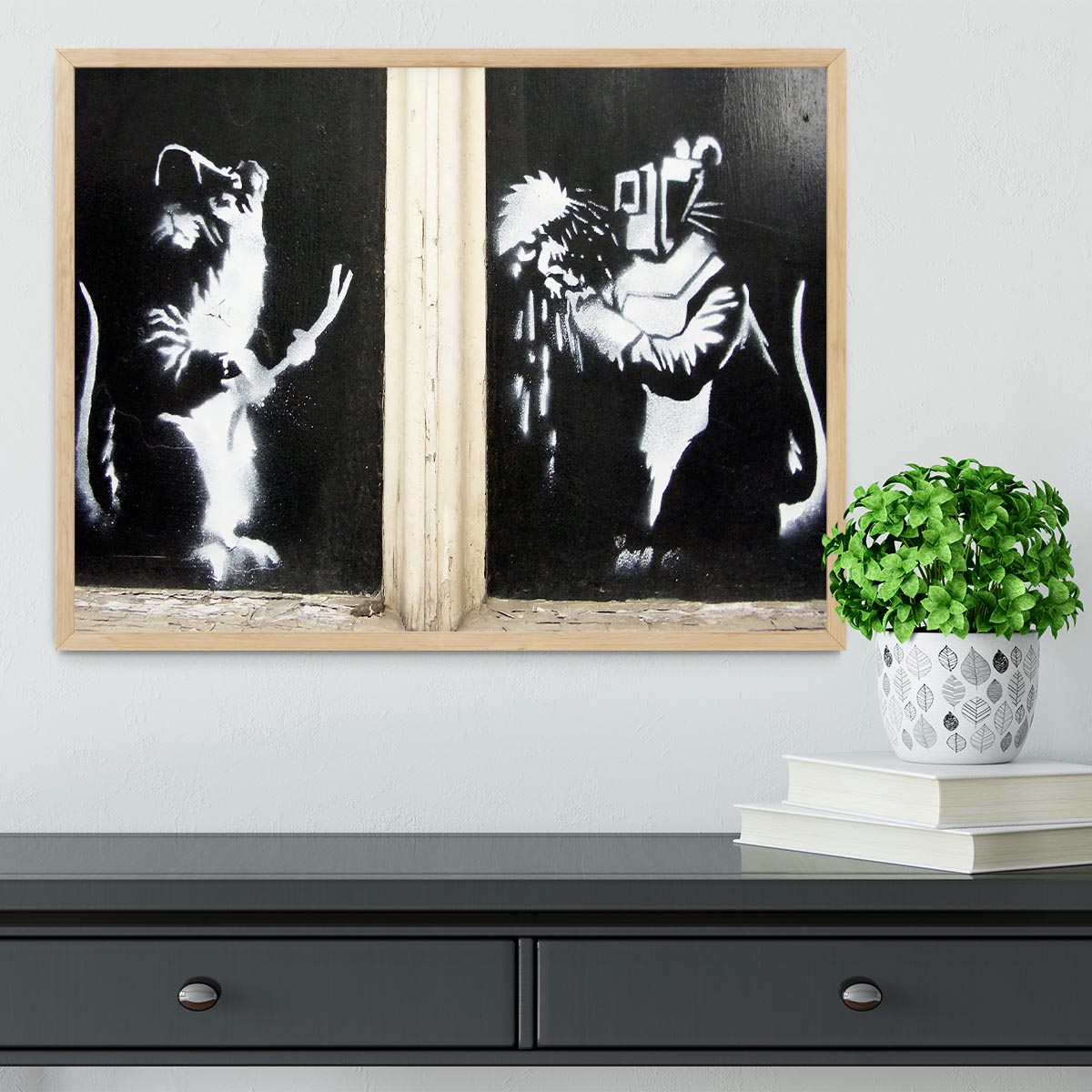 Banksy Welding Rats Framed Print - Canvas Art Rocks - 4