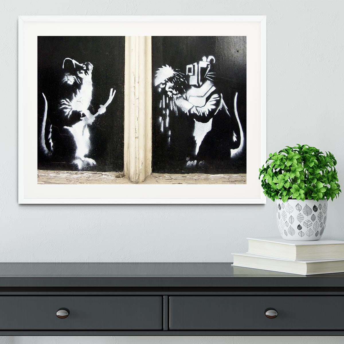 Banksy Welding Rats Framed Print - Canvas Art Rocks - 5