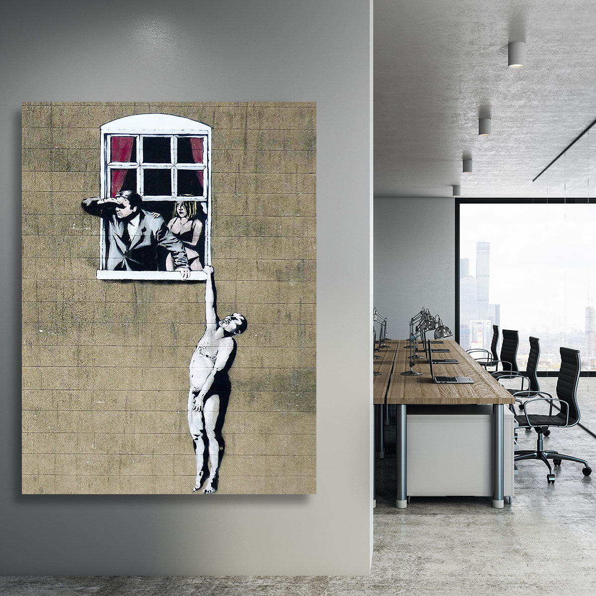 Banksy Window Lovers Canvas Print or Poster - Canvas Art Rocks - 3