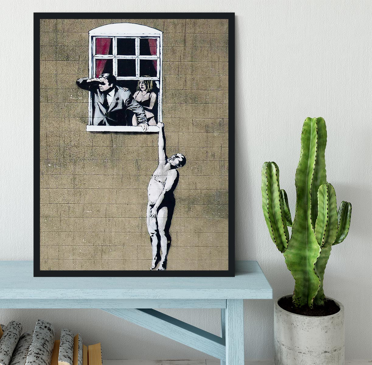 Banksy Window Lovers Framed Print - Canvas Art Rocks - 2