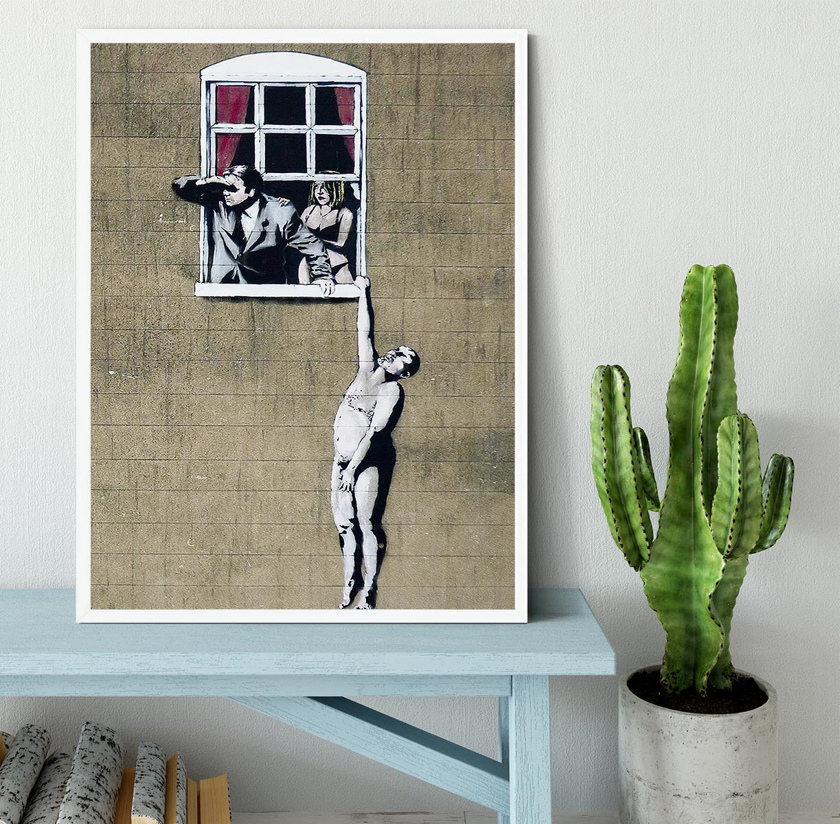 Banksy Window Lovers Framed Print - Canvas Art Rocks -6