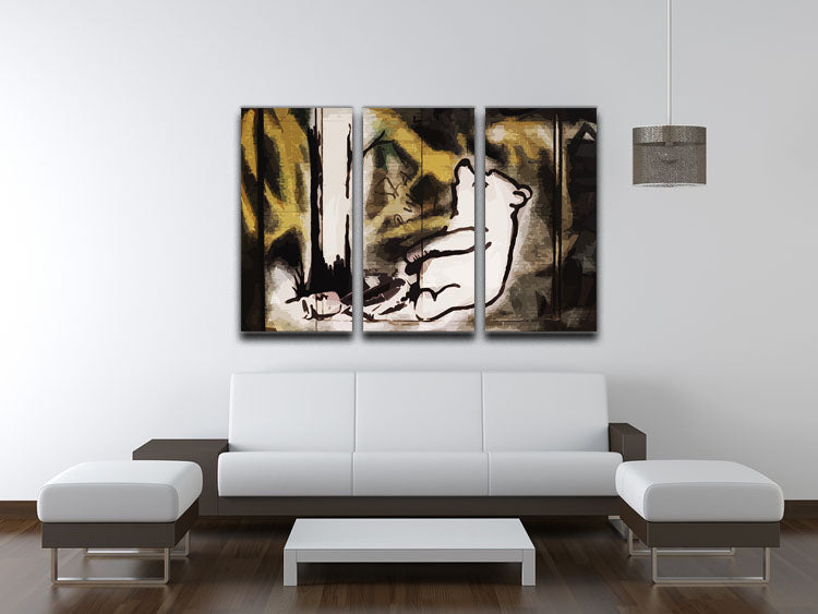 Banksy Winnie the Pooh Bear Trap 3 Split Panel Canvas Print - Canvas Art Rocks - 3
