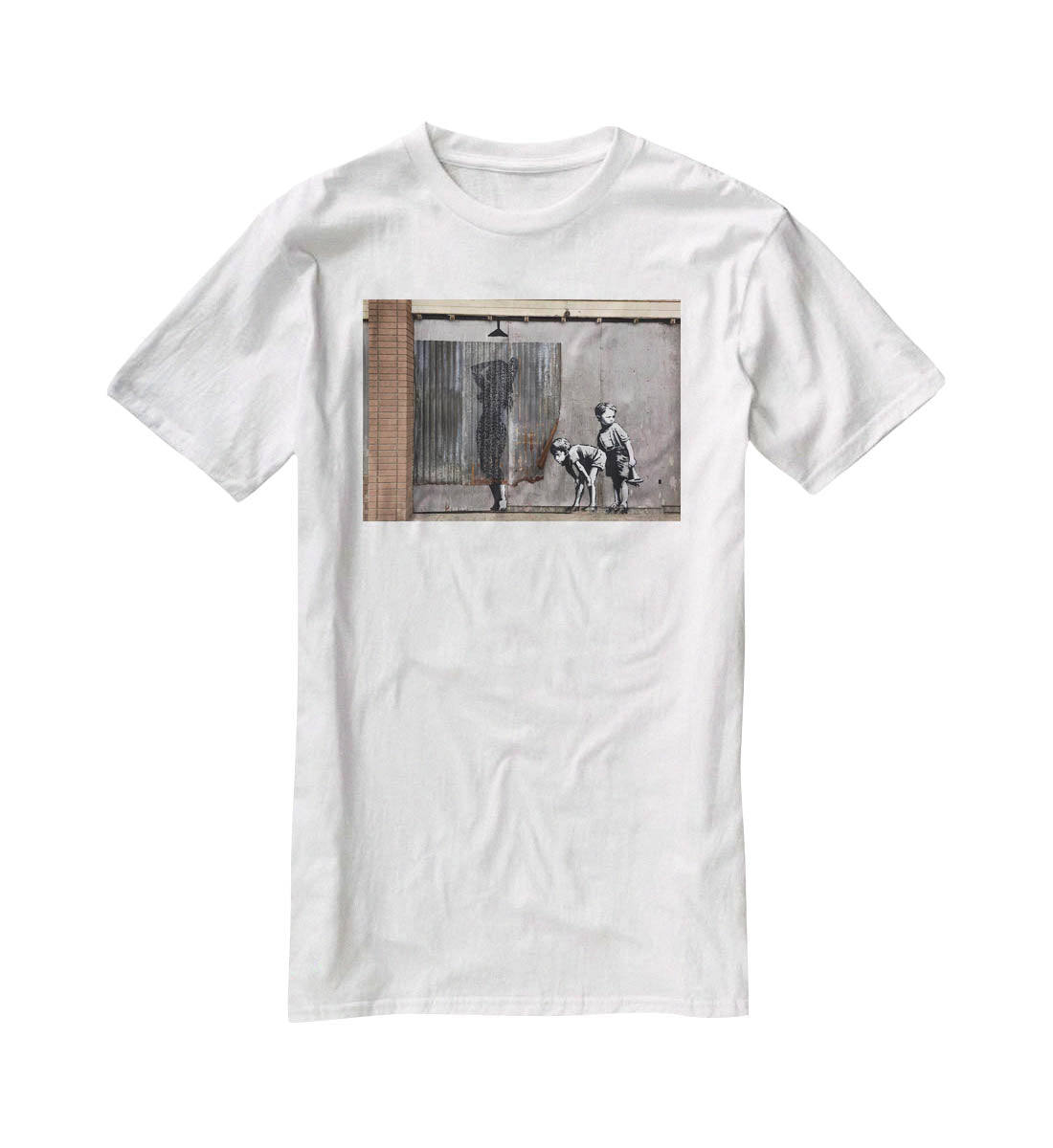 Banksy Woman In Shower T-Shirt - Canvas Art Rocks - 5
