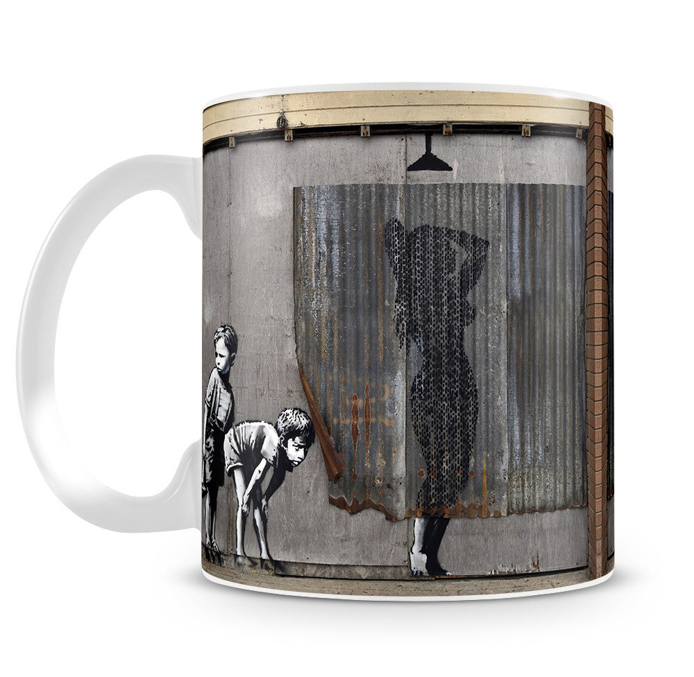 Banksy Woman In Shower Mug - Canvas Art Rocks