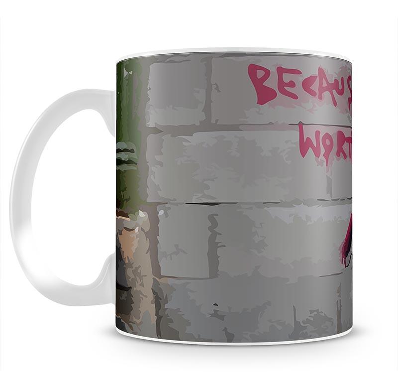 Banksy Worthless Rat Mug - Canvas Art Rocks - 4