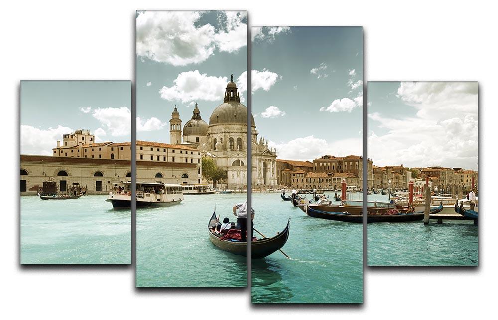 Basilica Santa Maria della Salute sunny day 4 Split Panel Canvas - Canvas Art Rocks - 1