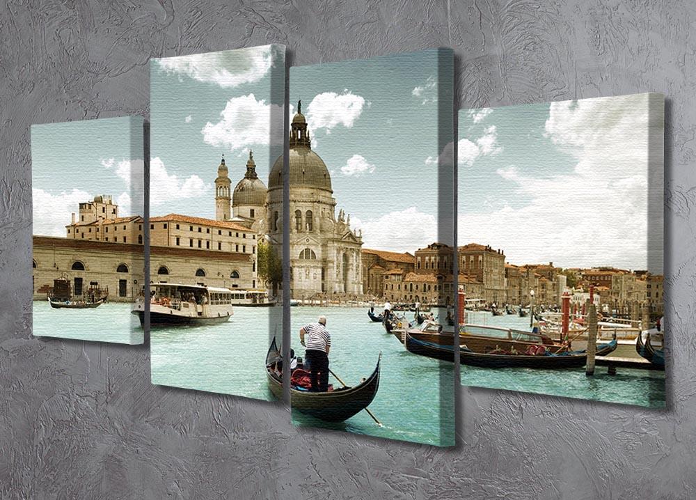 Basilica Santa Maria della Salute sunny day 4 Split Panel Canvas - Canvas Art Rocks - 2