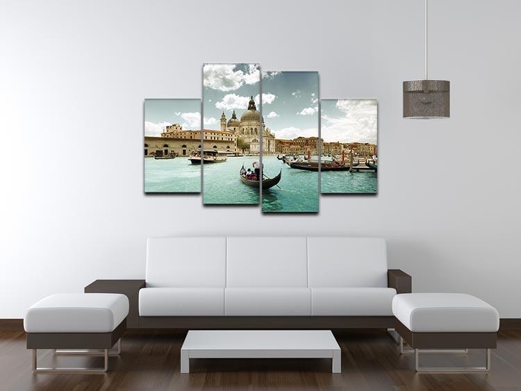 Basilica Santa Maria della Salute sunny day 4 Split Panel Canvas - Canvas Art Rocks - 3