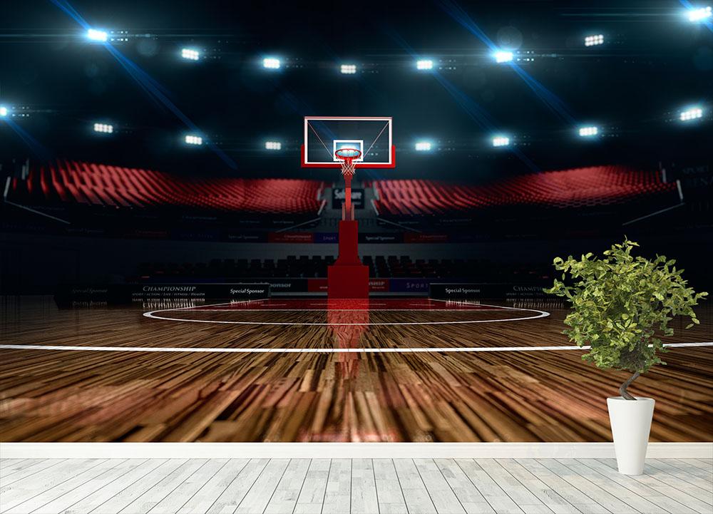 Basketball court Wall Mural Wallpaper - Canvas Art Rocks - 4