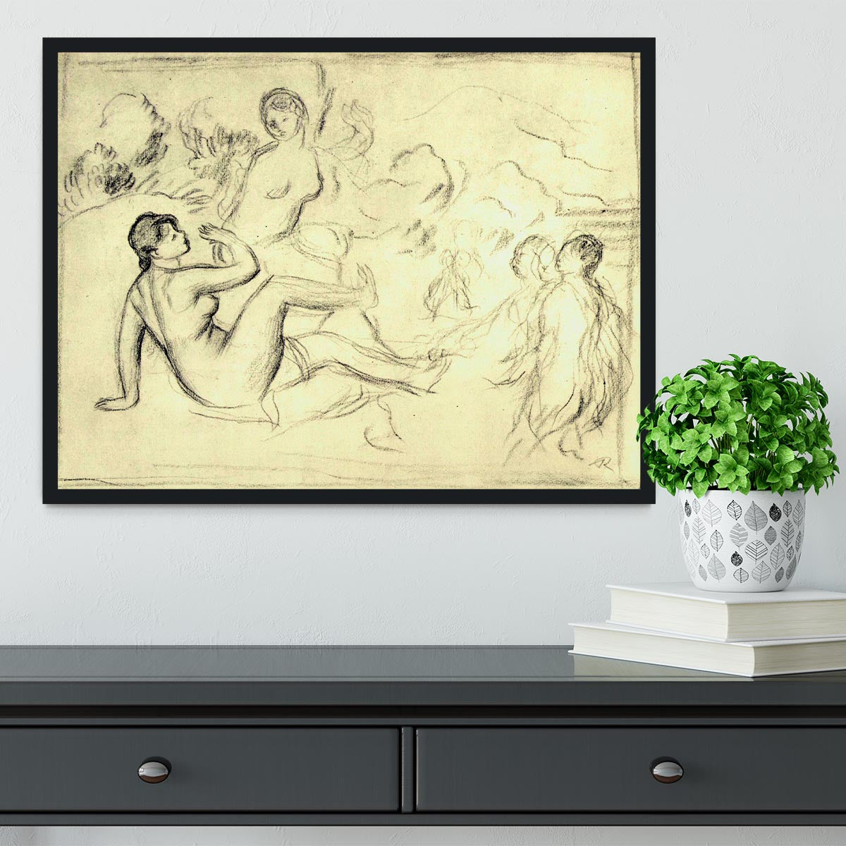 Bather 2 by Renoir Framed Print - Canvas Art Rocks - 2