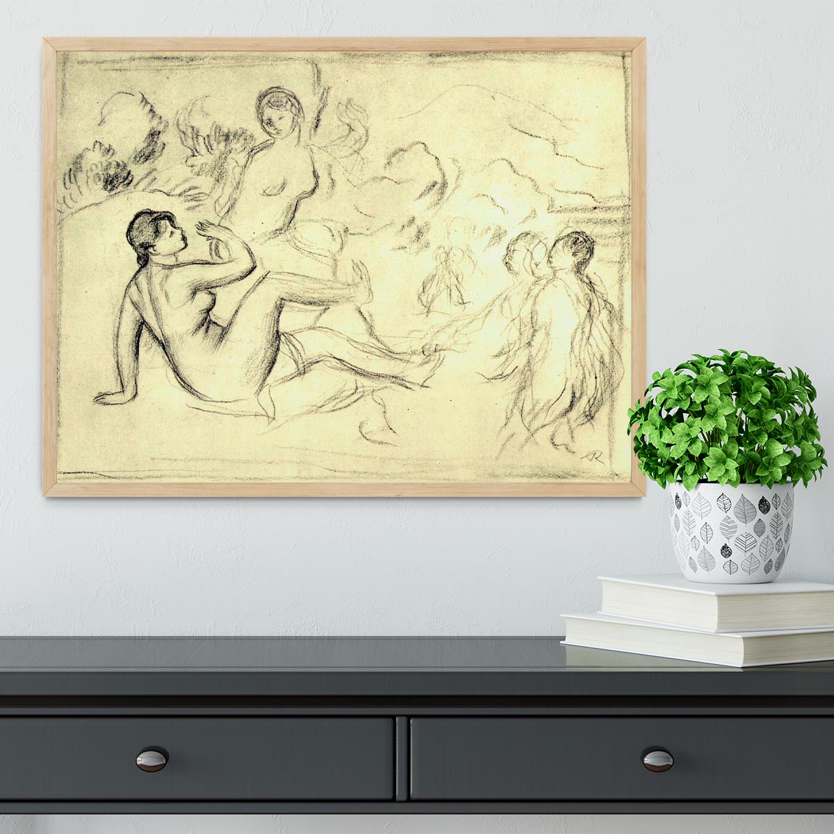 Bather 2 by Renoir Framed Print - Canvas Art Rocks - 4