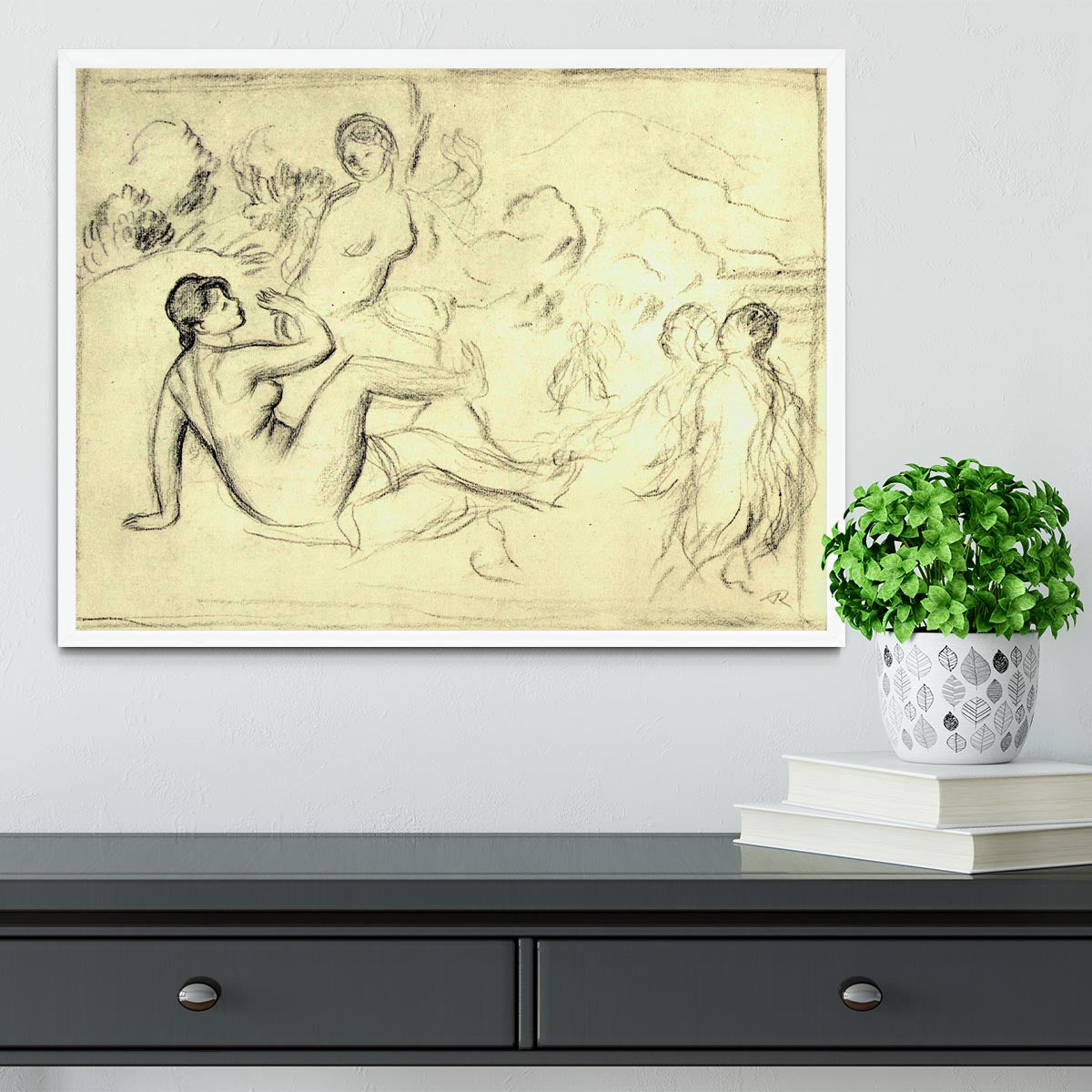 Bather 2 by Renoir Framed Print - Canvas Art Rocks -6