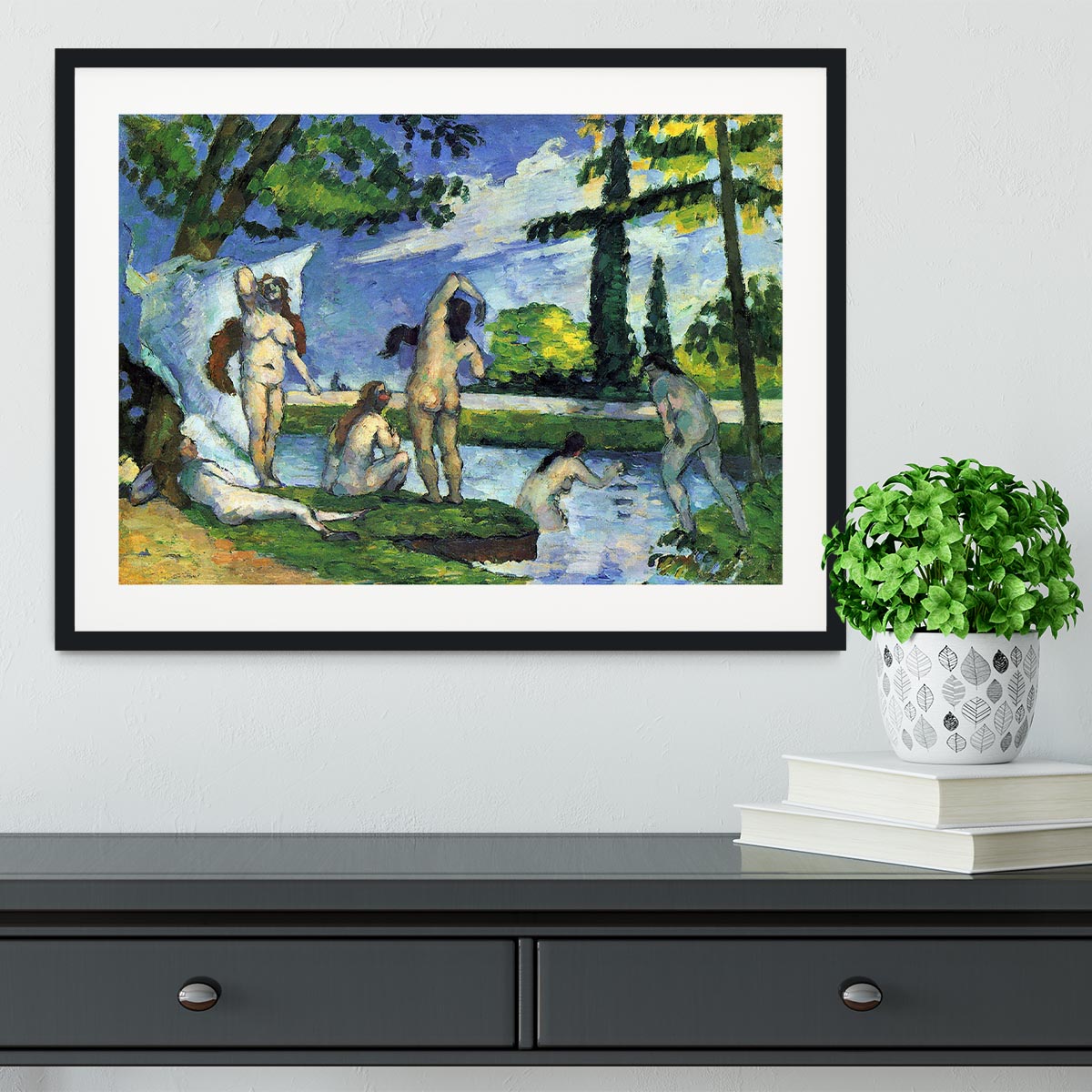 Bathers 4 by Cezanne Framed Print - Canvas Art Rocks - 1
