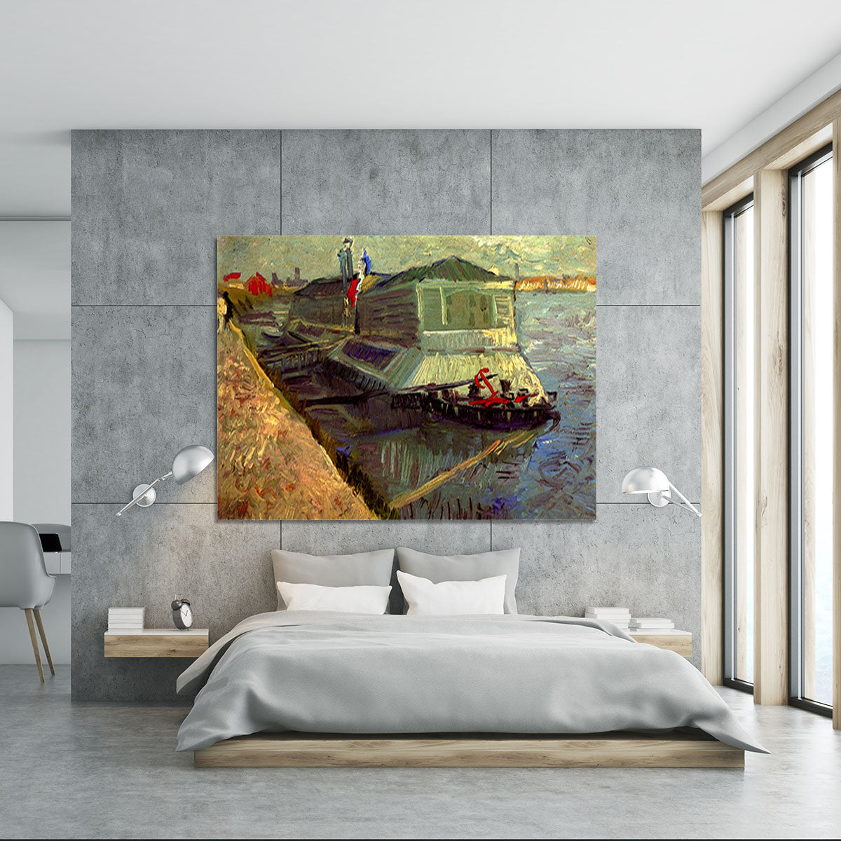 Bathing Float on the Seine at Asniere by Van Gogh Canvas Print or Poster - Canvas Art Rocks - 5