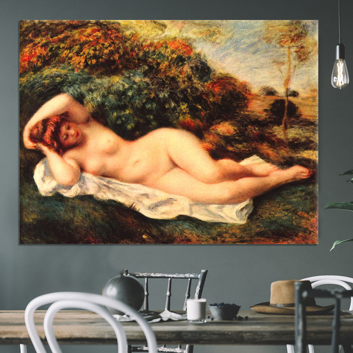 Bathing sleeping the baker by Renoir Canvas Print or Poster - Canvas Art Rocks - 3