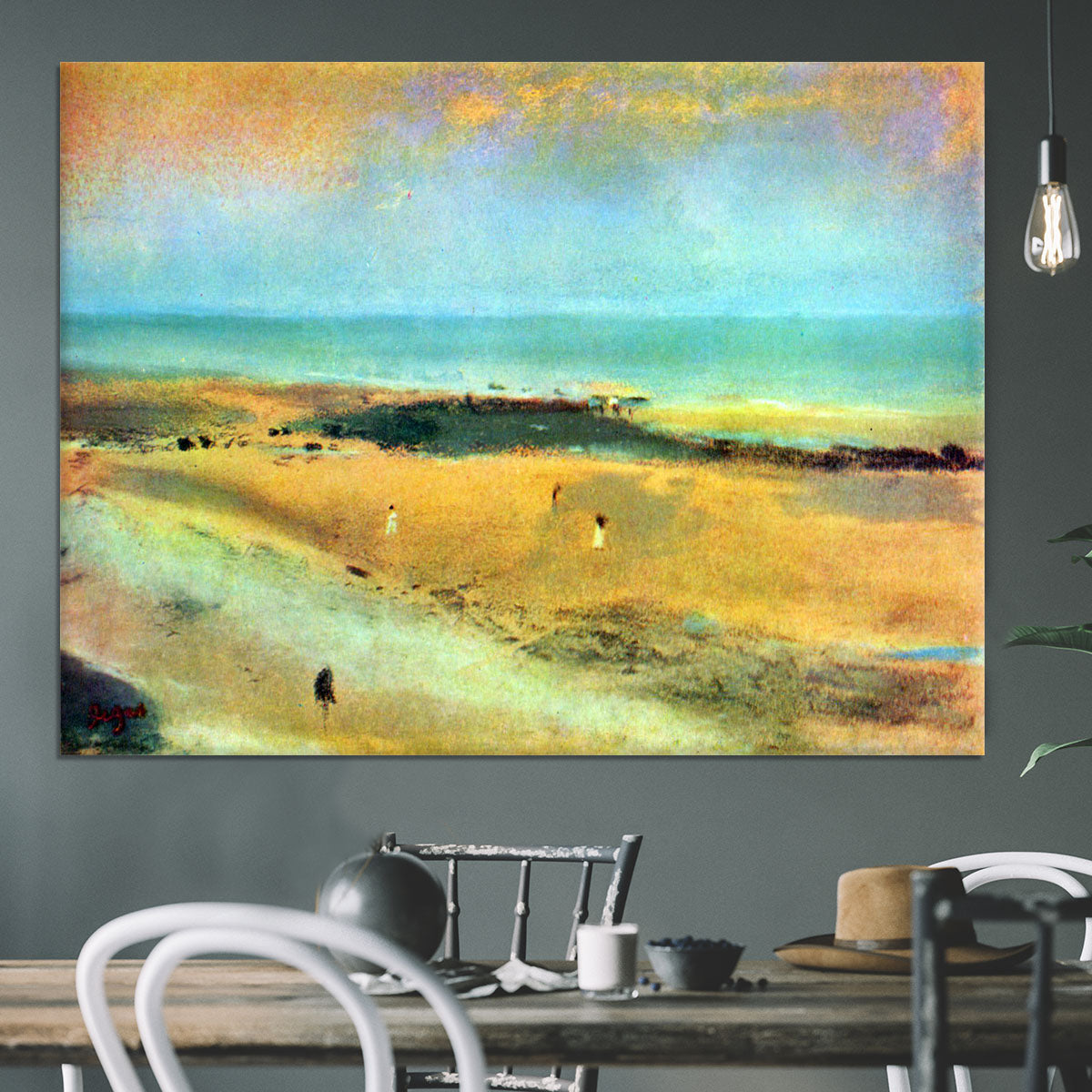 Beach at low tide 1 by Degas Canvas Print or Poster - Canvas Art Rocks - 3