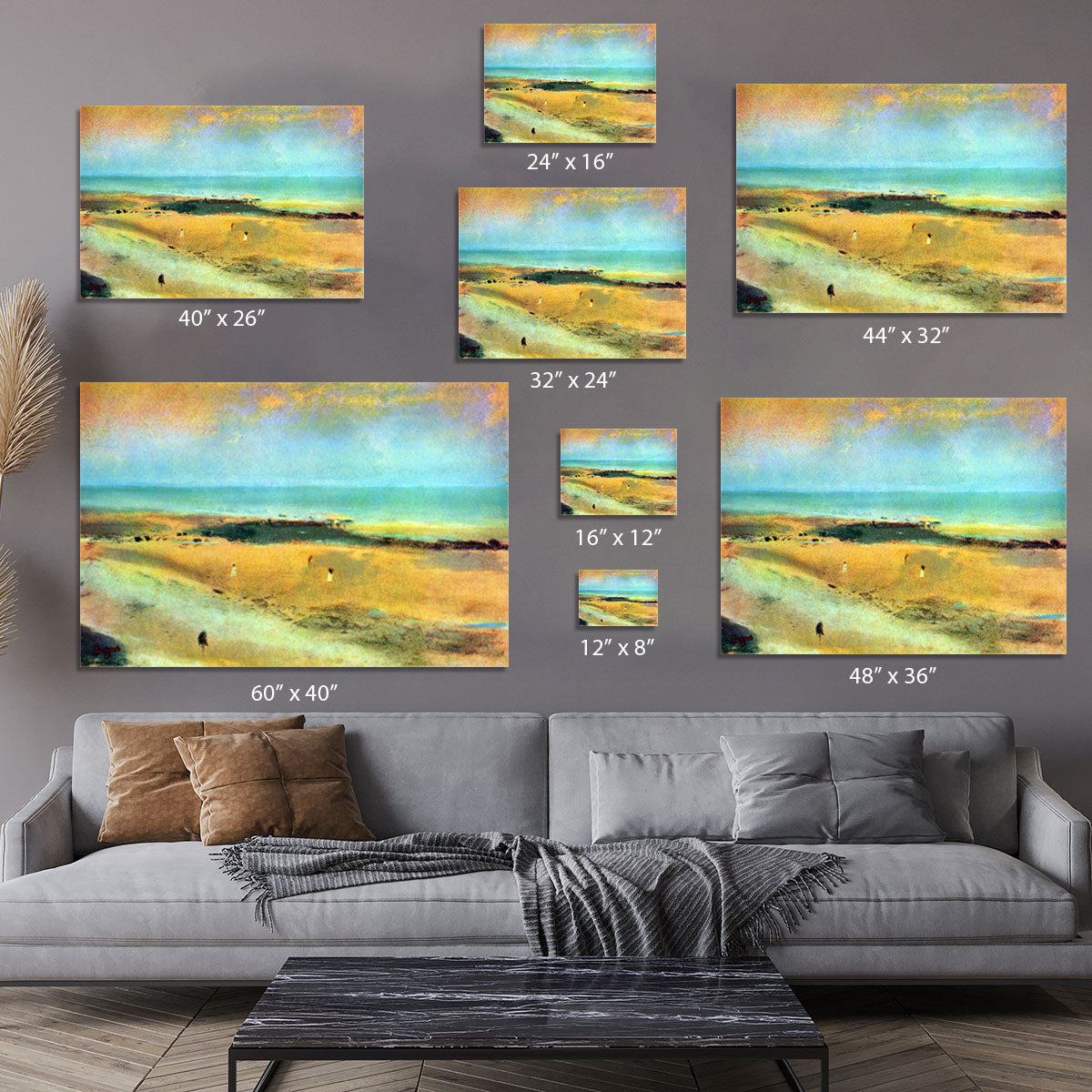 Beach at low tide 1 by Degas Canvas Print or Poster - Canvas Art Rocks - 7