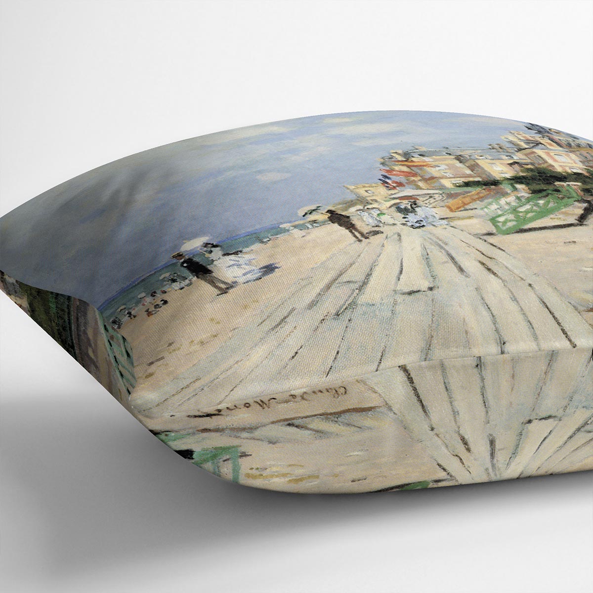 Beach at trouville by Monet Cushion