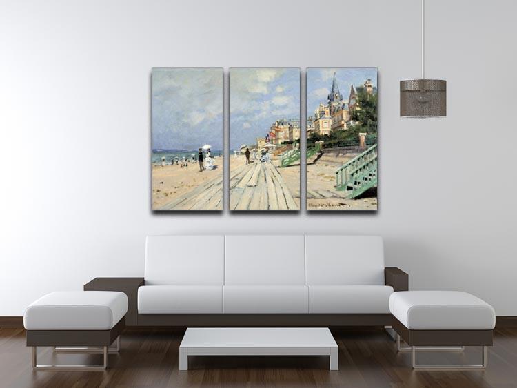 Beach at trouville by Monet Split Panel Canvas Print - Canvas Art Rocks - 4