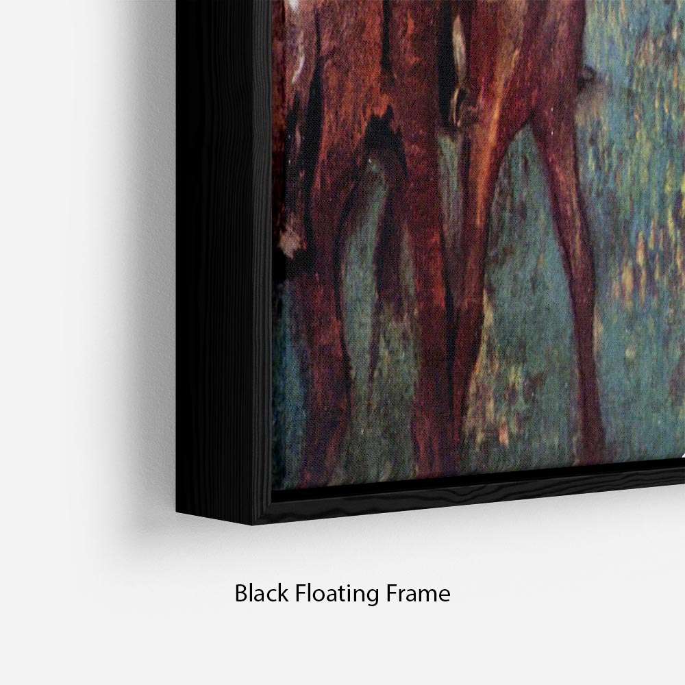 Before the start Jockeis during training by Degas Floating Frame Canvas - Canvas Art Rocks - 2