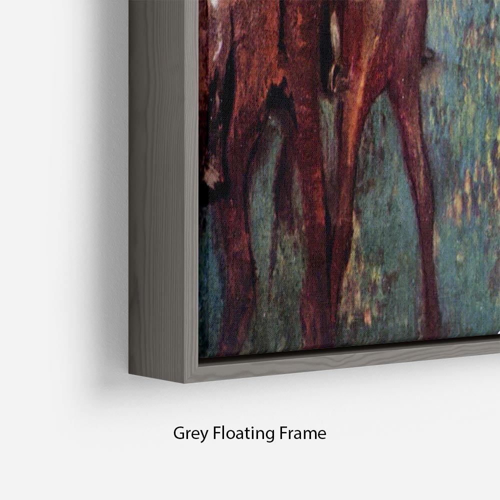 Before the start Jockeis during training by Degas Floating Frame Canvas - Canvas Art Rocks - 4