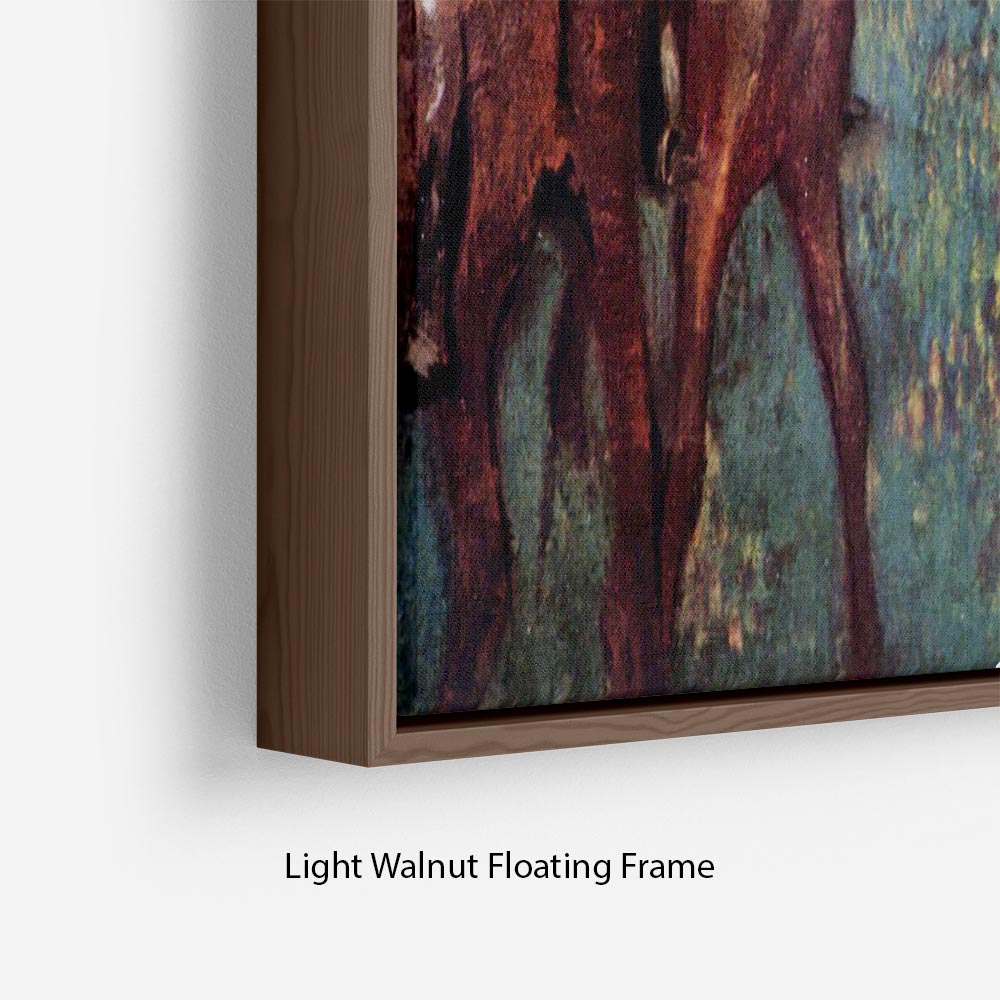 Before the start Jockeis during training by Degas Floating Frame Canvas - Canvas Art Rocks - 8