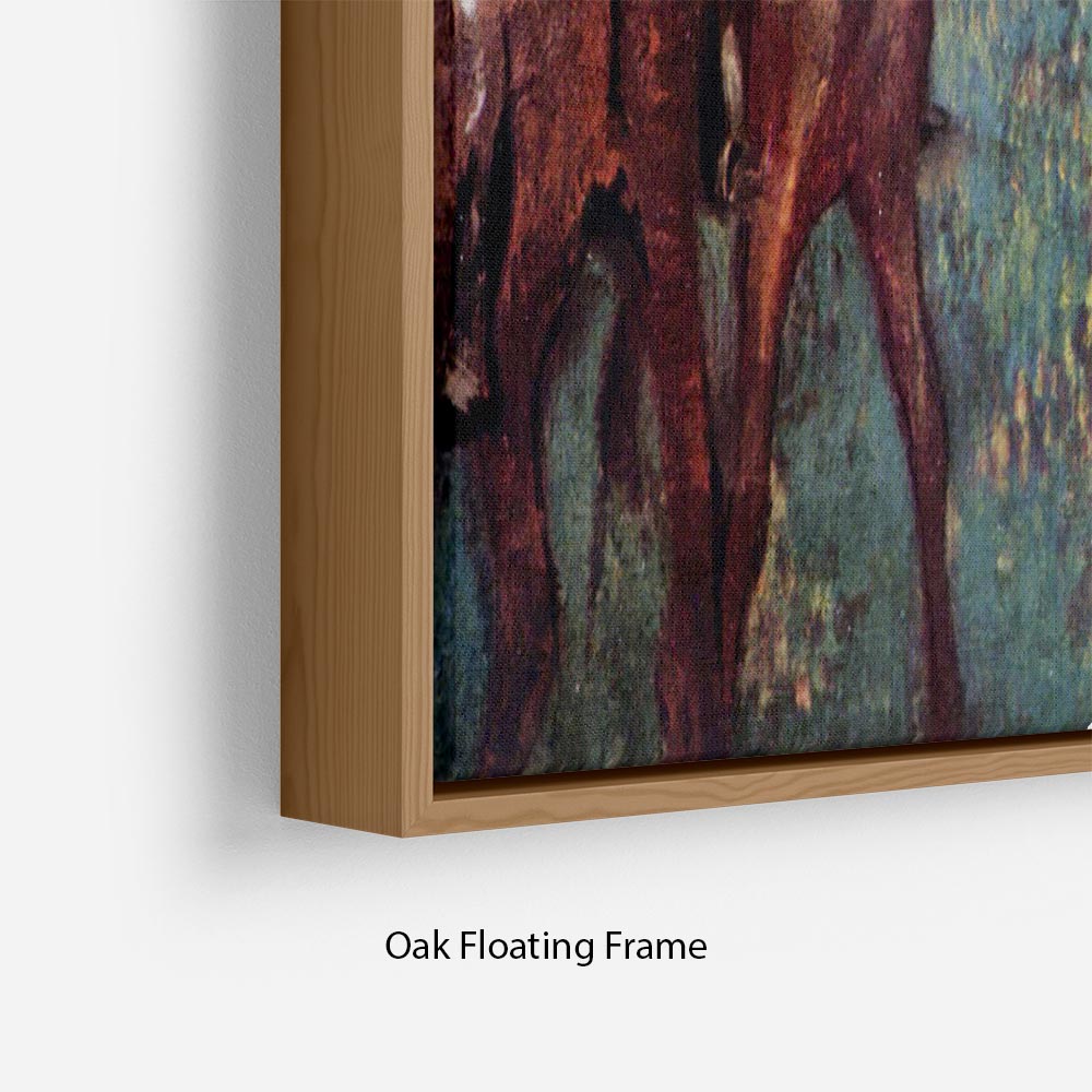 Before the start Jockeis during training by Degas Floating Frame Canvas - Canvas Art Rocks - 10