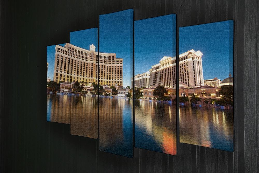 Bellagio Hotel Casino during sunset 5 Split Panel Canvas - Canvas Art Rocks - 2