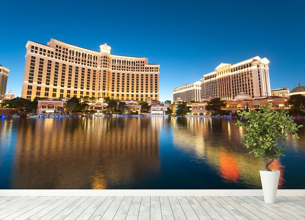 Bellagio Hotel Casino during sunset Wall Mural Wallpaper - Canvas Art Rocks - 4