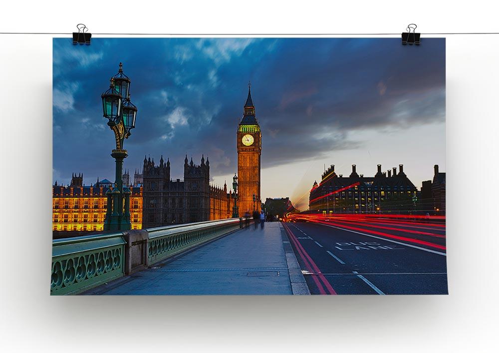 Big Ben at night London Canvas Print or Poster - Canvas Art Rocks - 2