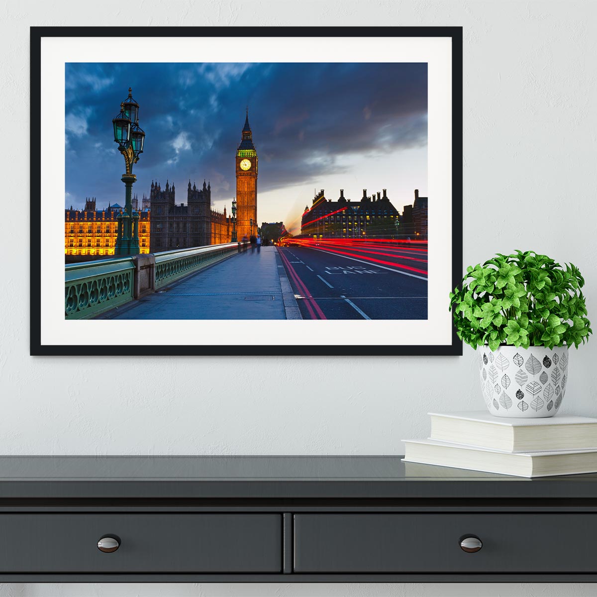 Big Ben at night London Framed Print - Canvas Art Rocks - 1