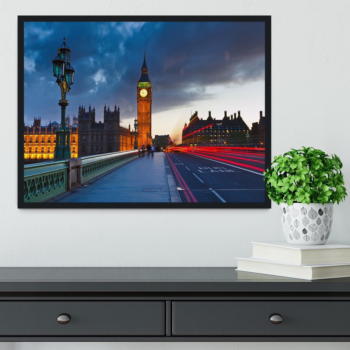 Big Ben at night London Framed Print - Canvas Art Rocks - 2