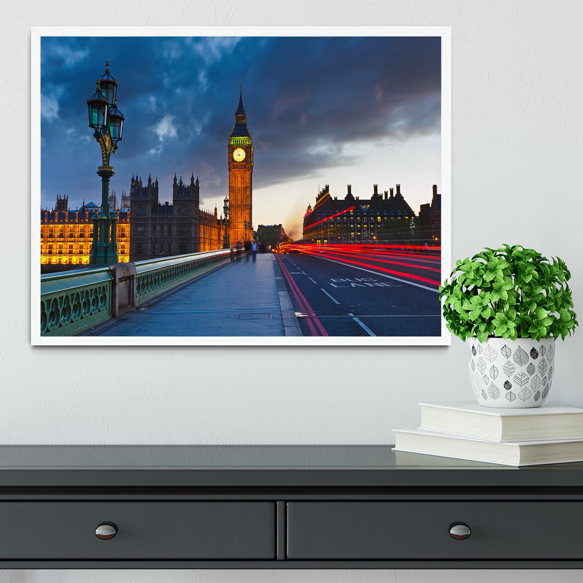 Big Ben at night London Framed Print - Canvas Art Rocks -6