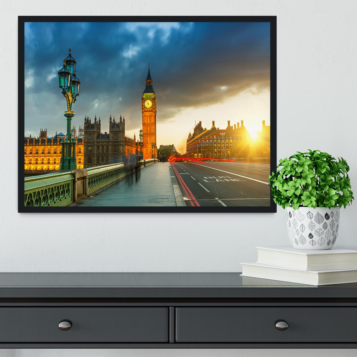 Big Ben at sunset Framed Print - Canvas Art Rocks - 2