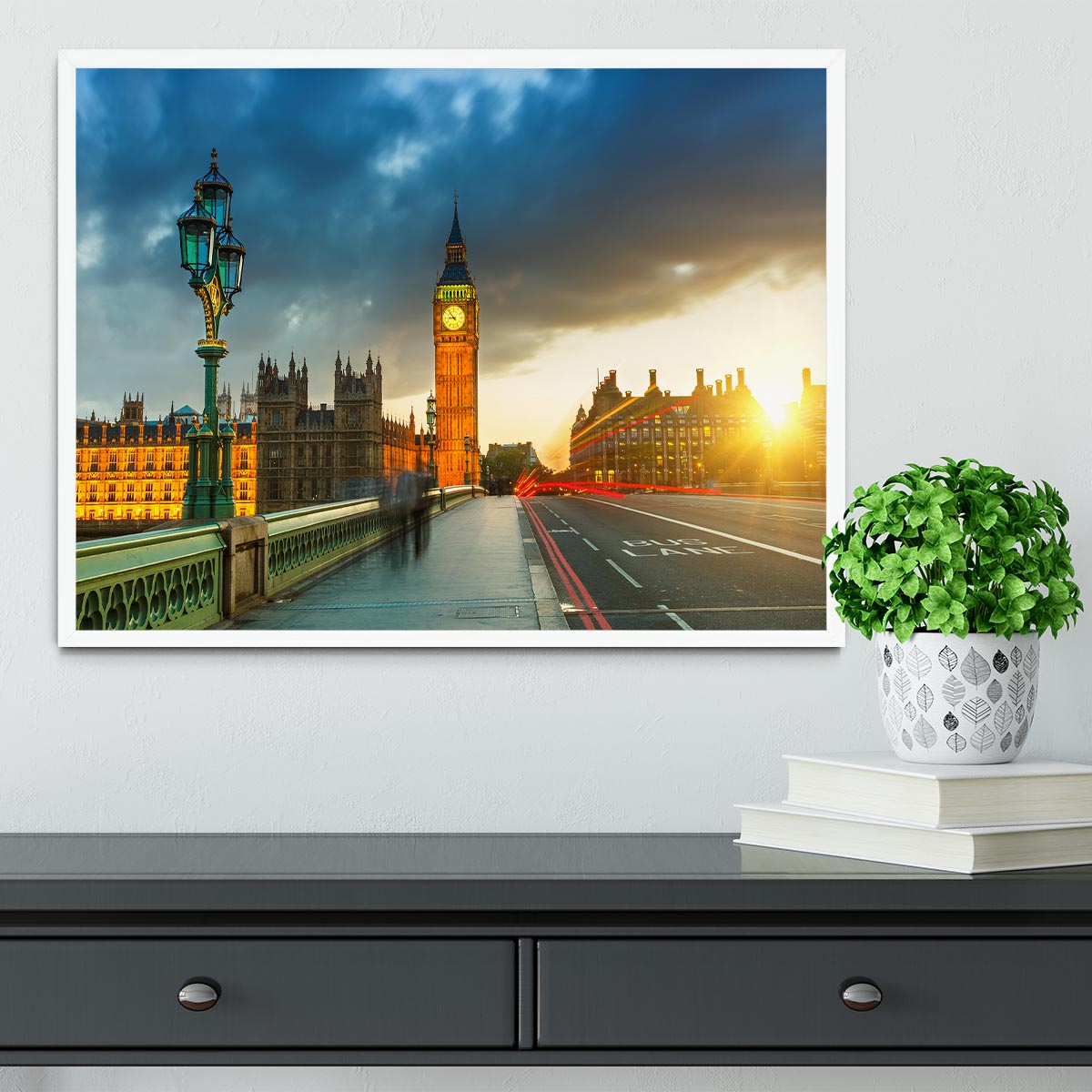 Big Ben at sunset Framed Print - Canvas Art Rocks -6
