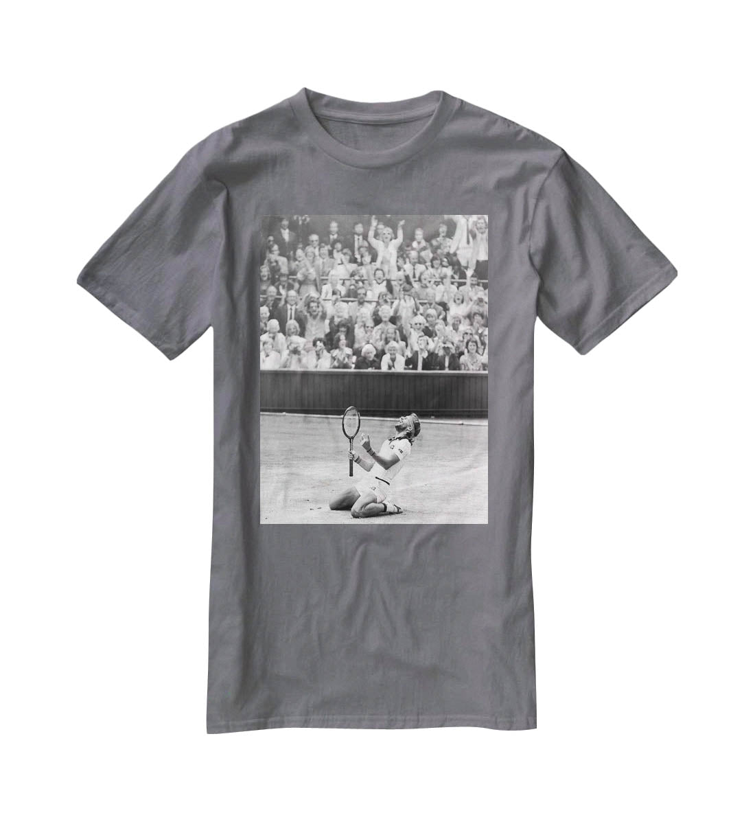 Bjorn Borg celebrates at Wimbledon T-Shirt - Canvas Art Rocks - 3