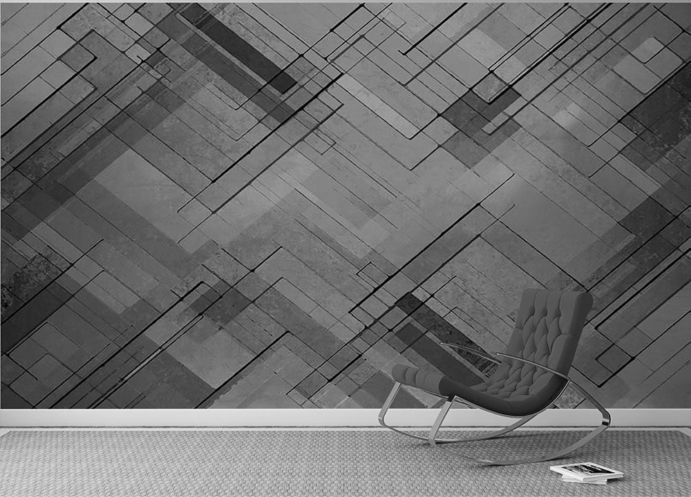 Black Chevron Background Wall Mural Wallpaper - Canvas Art Rocks - 2