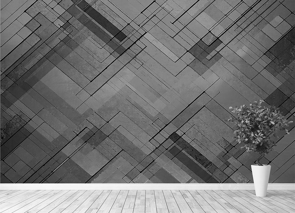 Black Chevron Background Wall Mural Wallpaper - Canvas Art Rocks - 4